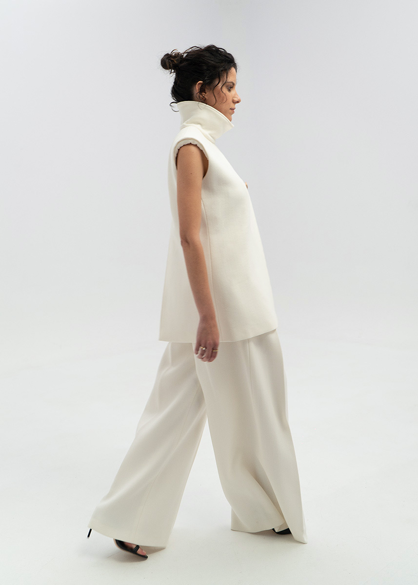 Drop, Les cinc llunes, trajes elegante, mujer, blanco